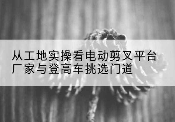 万宁电动剪叉升降平台厂家-从工地实操看电动剪叉平台厂家与登高车挑选门道